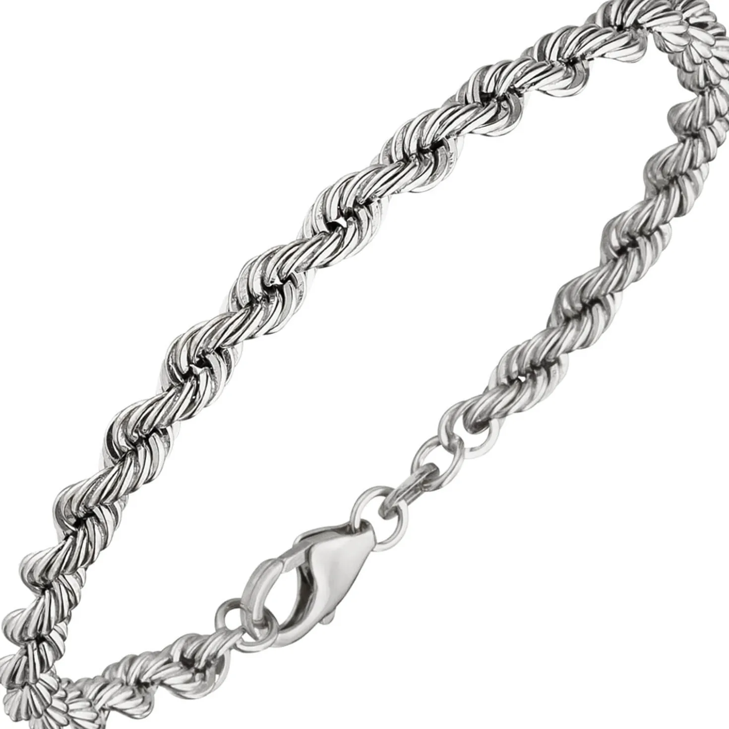 4,3mm Kordel-Armband Armkette Armschmuck aus 925 Silber rhodiniert 19cm