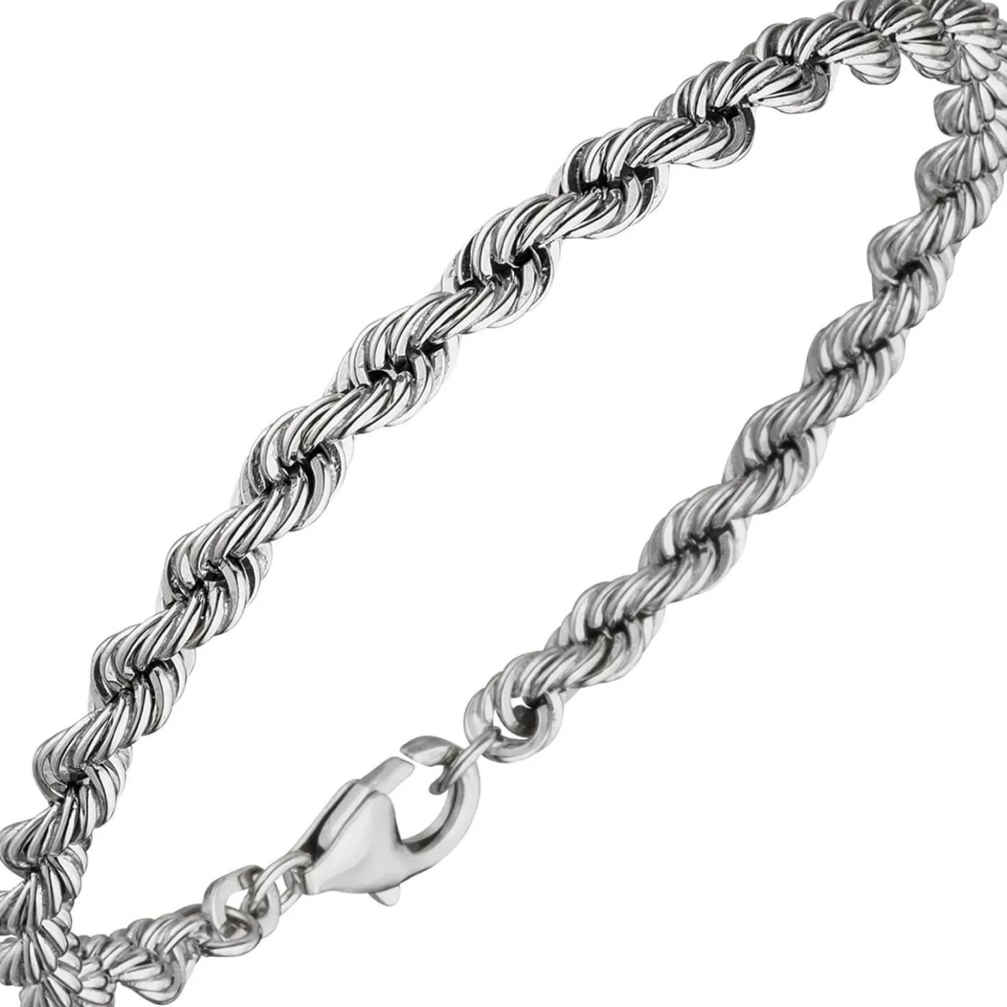 4,3mm Kordel-Armband Armkette Armschmuck aus 925 Silber rhodiniert 19cm