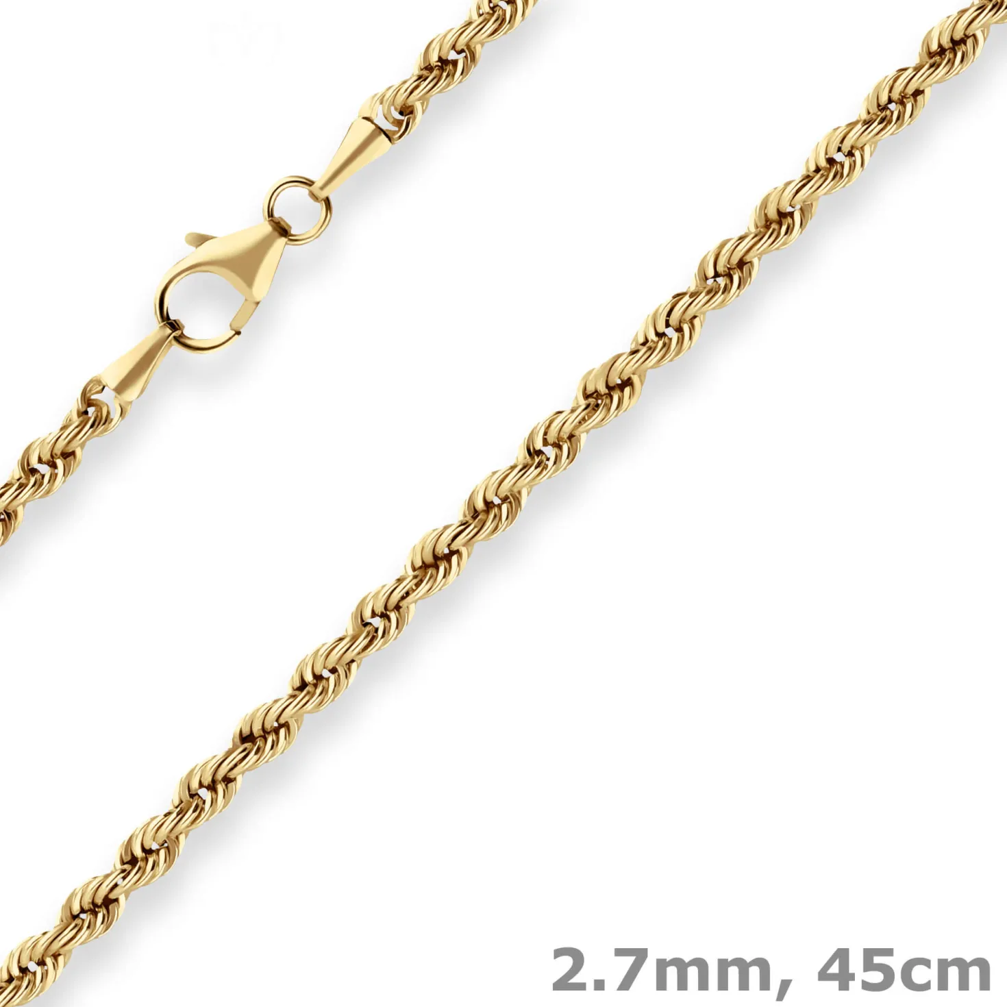 2,8mm Kordelkette Goldkette Collier Halskette aus 585 Gold Gelbgold 45cm