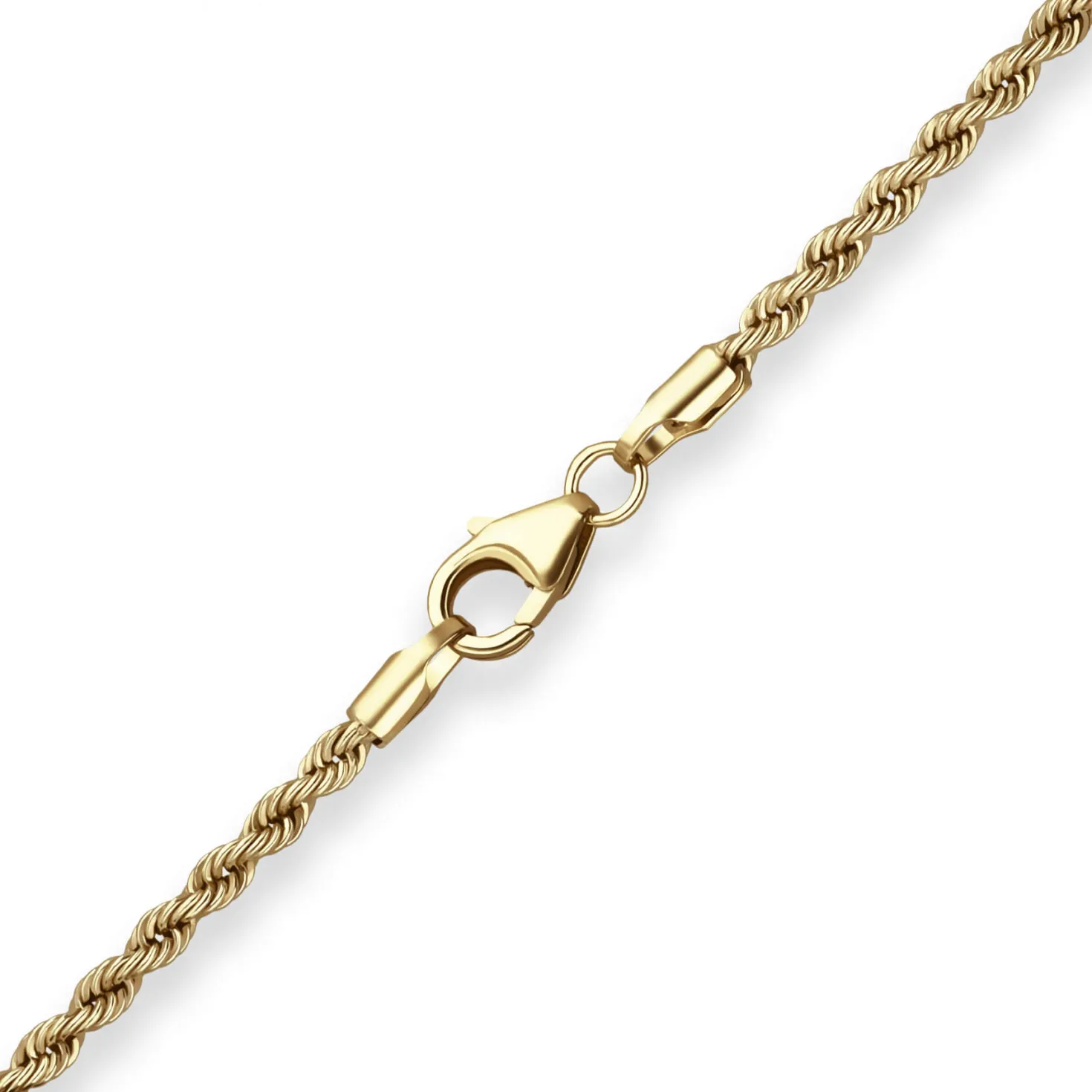2,1mm Kordelkette Goldkette Collier Halskette aus 585 Gold Gelbgold 42cm