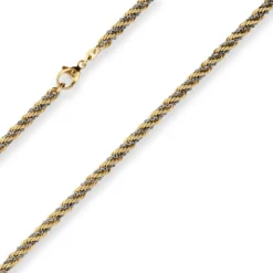 4,4mm Kordelkette Goldkette Collier Halskette aus 585 Gold gelb/weiß 50cm