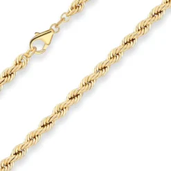 4,4mm Kordelkette Goldkette Collier Halskette aus 333 Gold Gelbgold 50cm