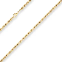 4,4mm Kordelkette Goldkette Collier Halskette aus 333 Gold Gelbgold 50cm