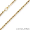 2,8mm Kordelkette Goldkette Collier Halskette aus 585 Gold Gelbgold 50cm