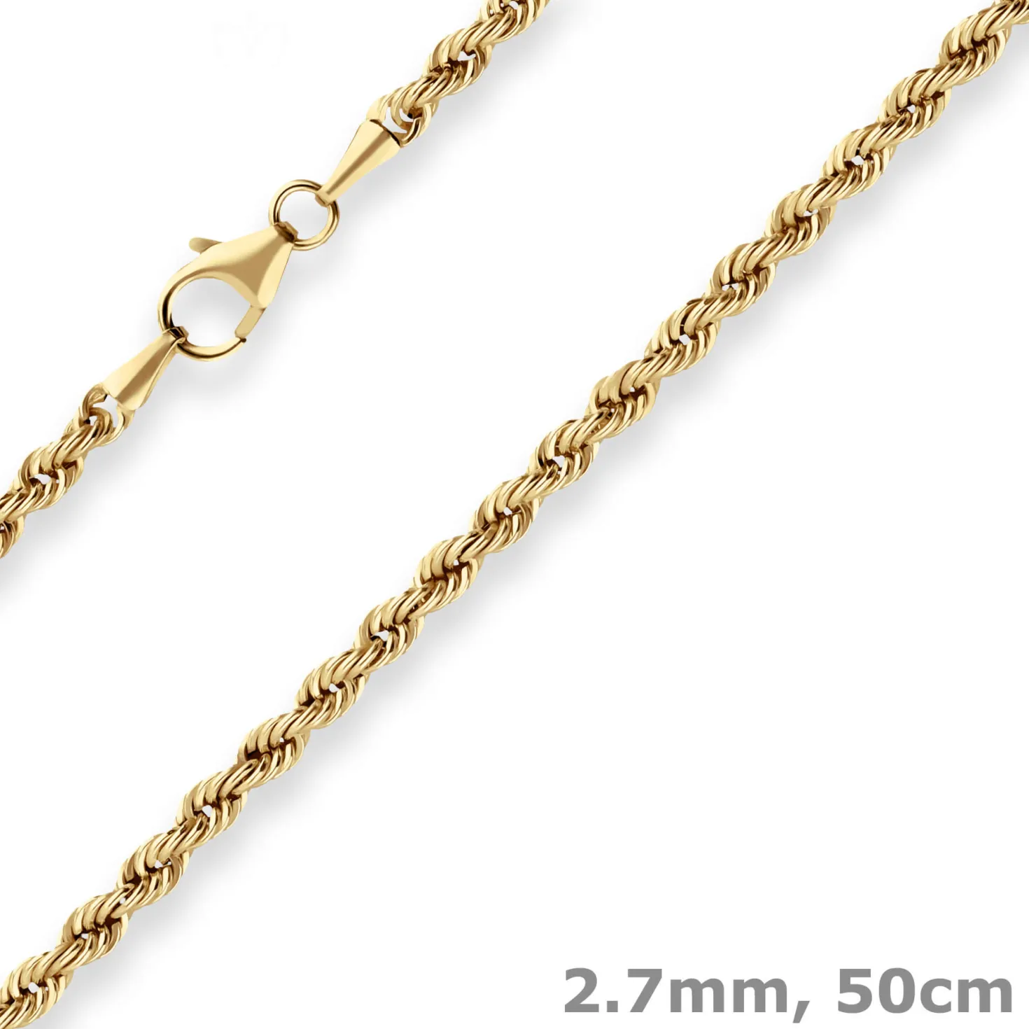 2,8mm Kordelkette Goldkette Collier Halskette aus 585 Gold Gelbgold 50cm