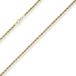 2,8mm Kordelkette Goldkette Collier Halskette aus 585 Gold Gelbgold 50cm