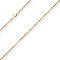 1,4mm Kordelkette massiv Goldkette Collier Halskette aus 750 Gold Gelbgold 42cm