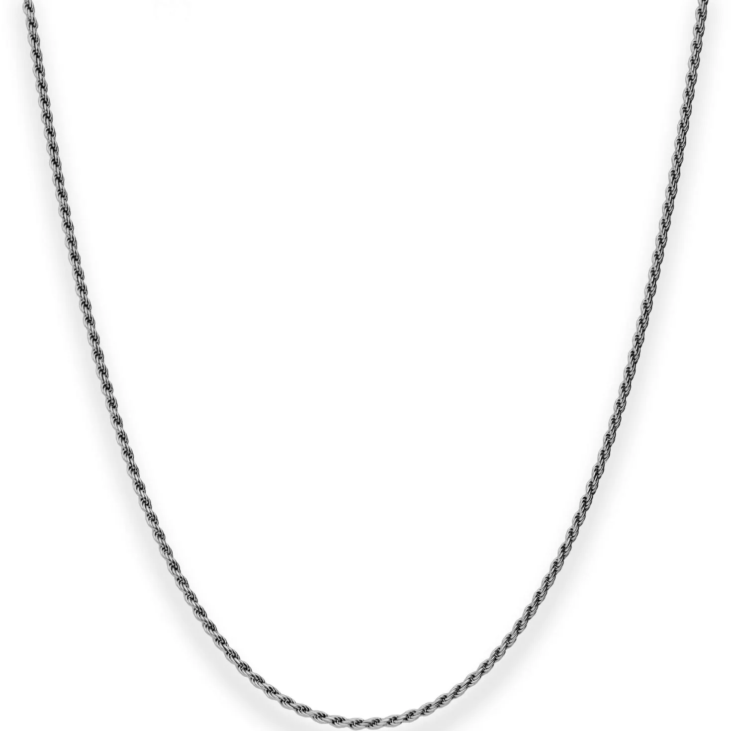 1,5mm Kordelkette massiv Kette Collier Halskette aus 925 Silber rhodiniert 80cm