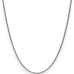 1,5mm Kordelkette massiv Kette Collier Halskette aus 925 Silber rhodiniert 55cm