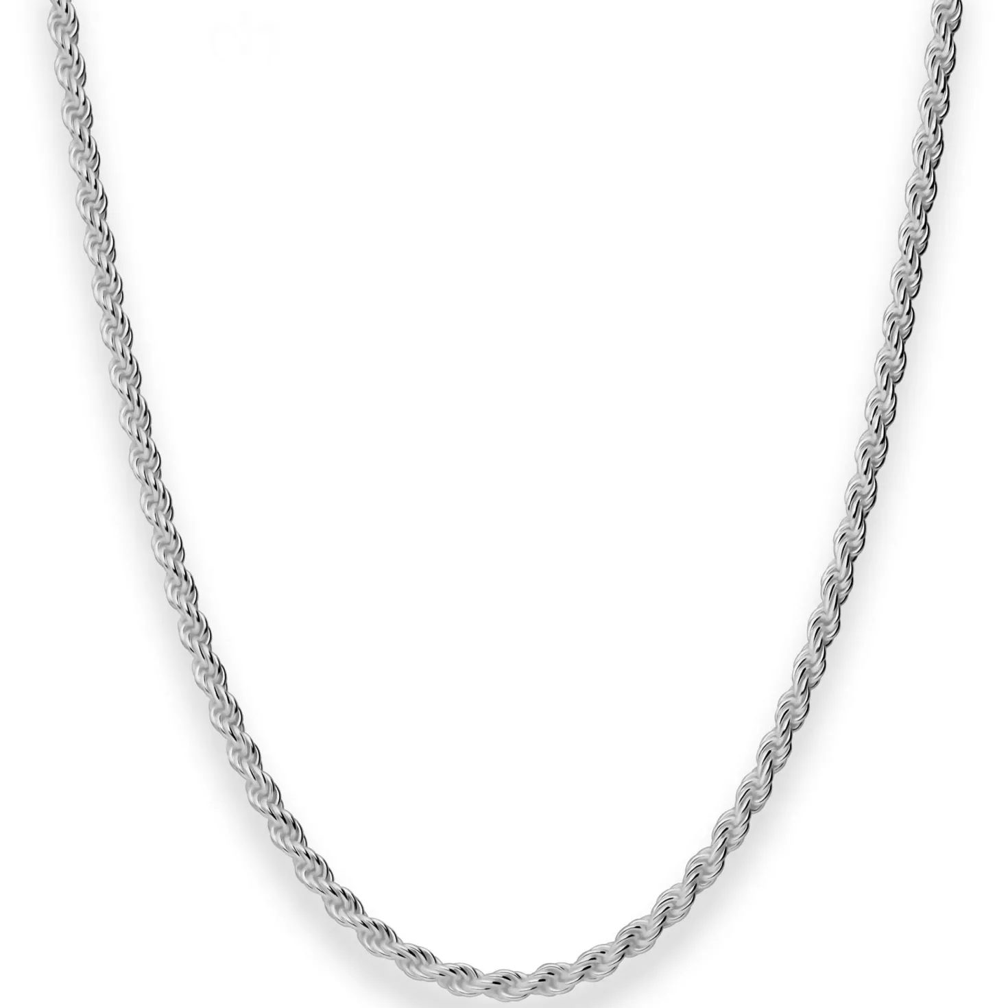 3,1mm Kordelkette massiv Kette Collier Halskette aus 925 Silber rhodiniert 60cm