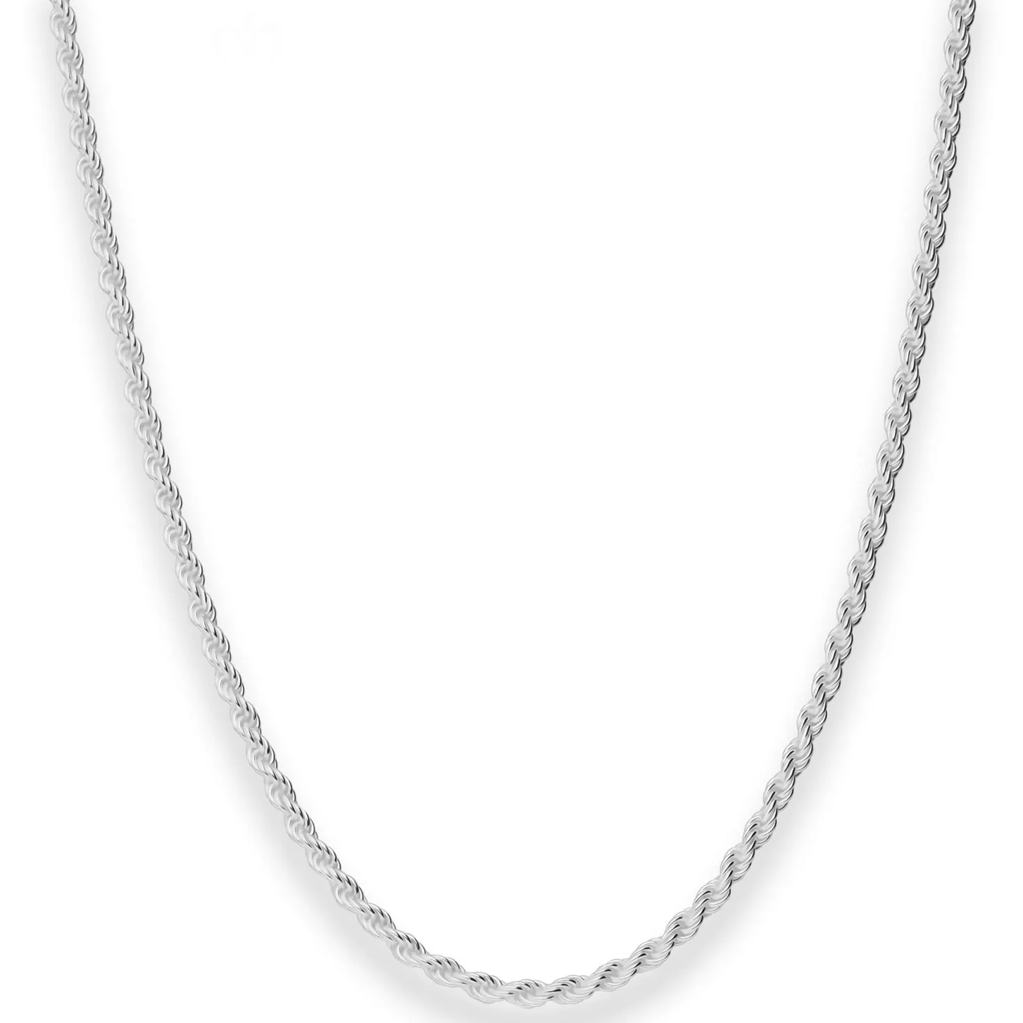 2,6mm Kordelkette massiv Silberkette Collier Halskette aus 925 Silber 50cm
