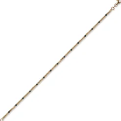 1,8mm Kugel-Armband Armkette aus 750 Gold Rotgold teil-schwarz-rhodiniert 18cm