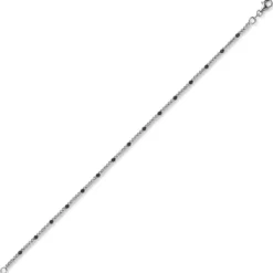 1,8mm Kugel-Armband Armkette aus 750 Gold Weißgold teil-schwarz-rhodiniert 19cm
