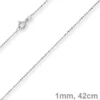 1mm Kugelkette diamantiert Kette Goldkette Halskette aus 585 Gold Weißgold, 42cm