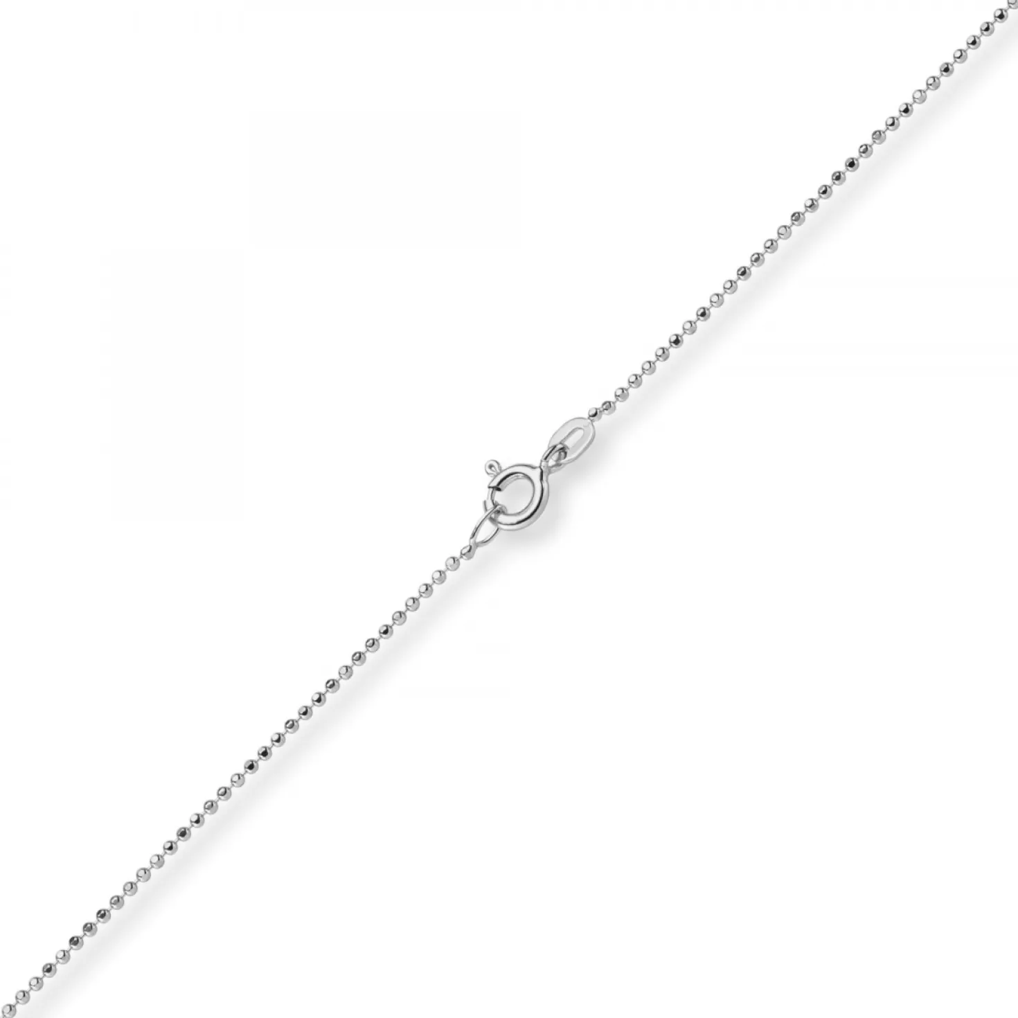 1mm Kugelkette diamantiert Kette Goldkette Halskette aus 585 Gold Weißgold, 40cm