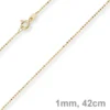 1mm Kugelkette diamantiert Kette Goldkette Halskette aus 750 Gold Gelbgold, 42cm