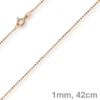 1mm Kugelkette diamantiert Kette Goldkette Halskette aus 585 Gold Rotgold, 42cm