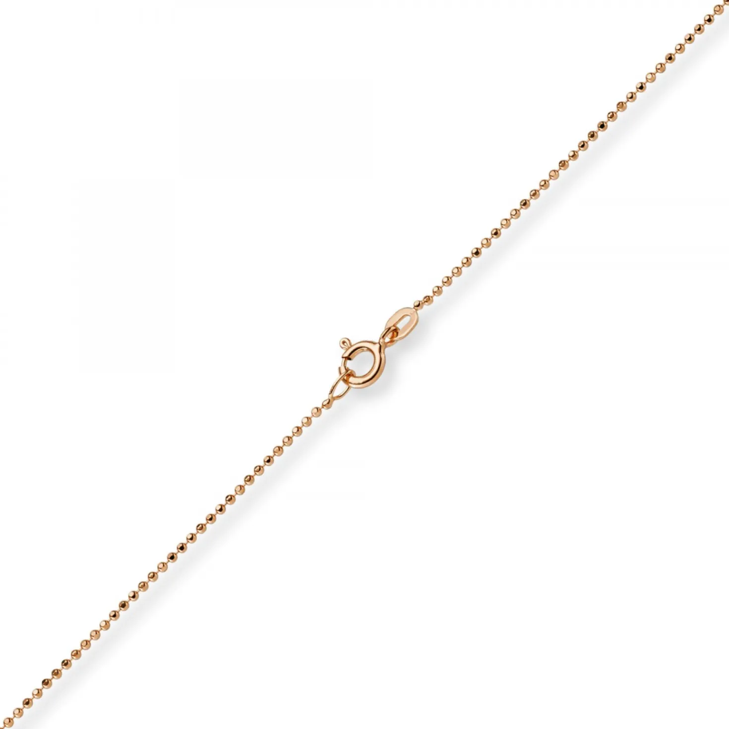 1mm Kugelkette diamantiert Kette Goldkette Halskette aus 585 Gold Rotgold, 60cm