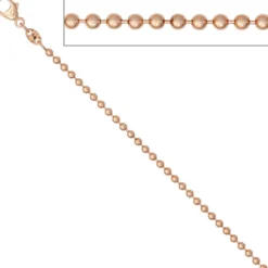 2,0mm Kugelkette Gold Halskette Collier Goldkette 585 Gold Rotgold 42cm