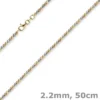 2,2mm Kugelkette Halskette aus 750 Gold gelb/rot/weiß tricolor diamantiert 50cm