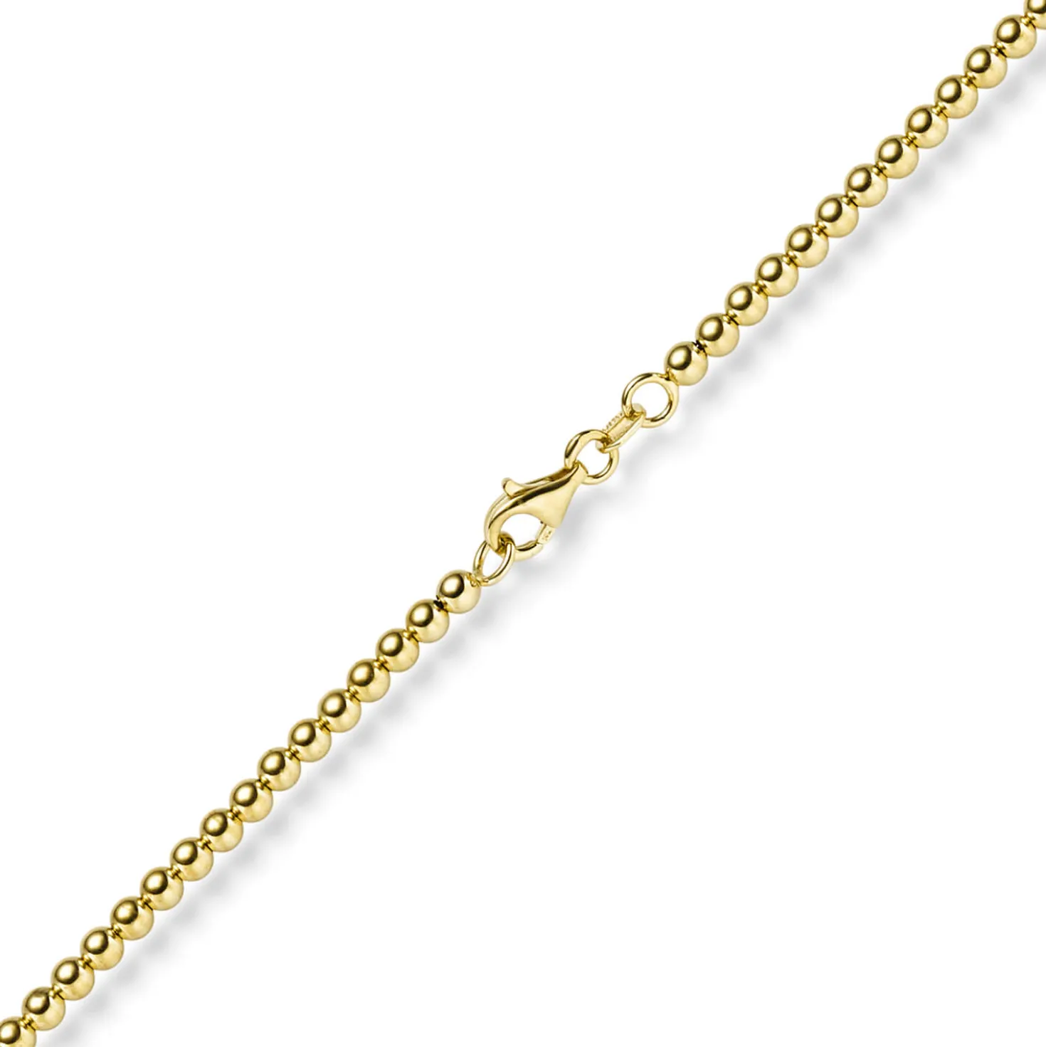 3mm Kugelkette Halskette Collier aus 585 Gold Gelbgold glatt glänzend 50cm