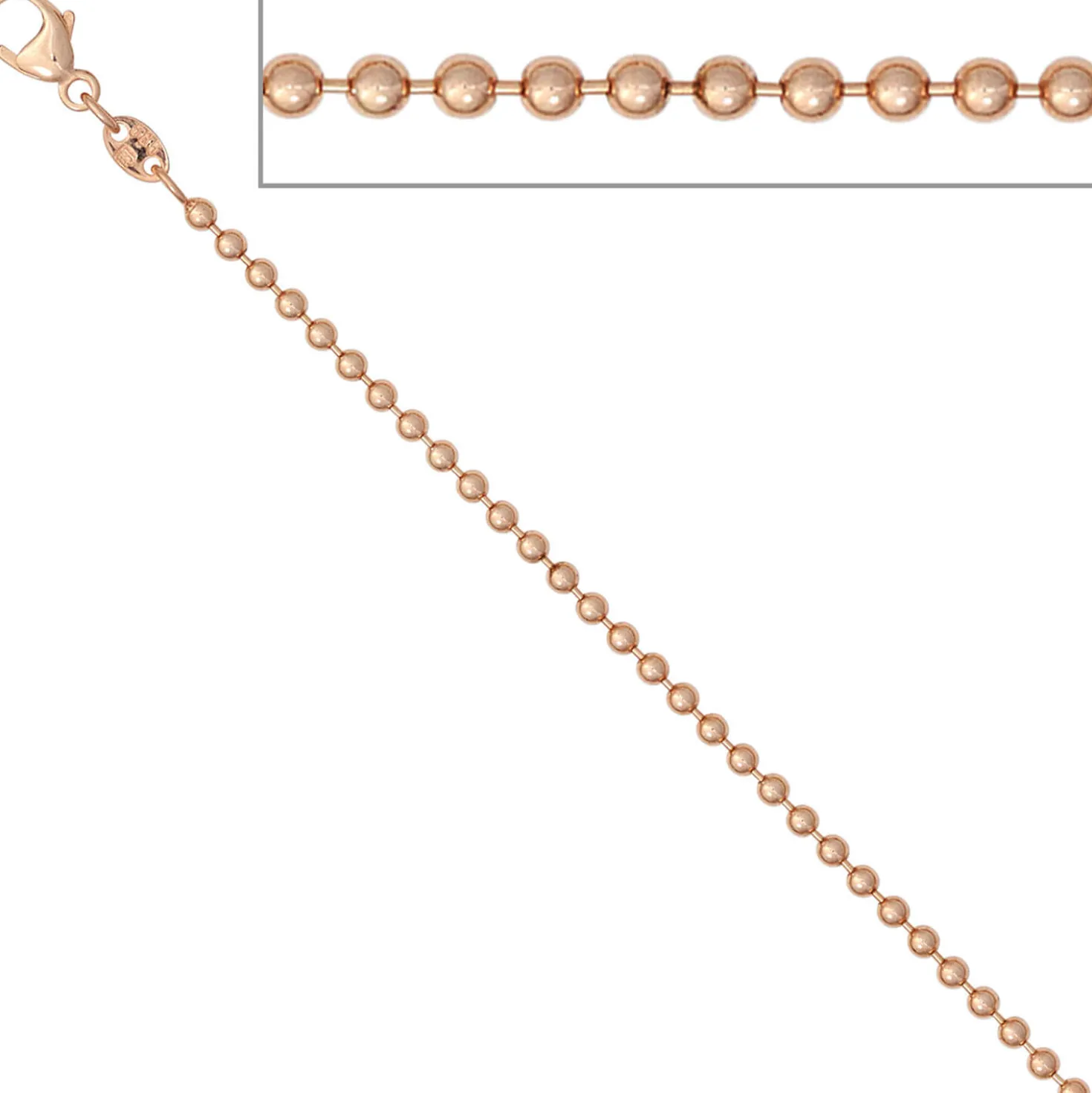 2mm Kugelkette Halskette Collier Halsschmuck aus 585 Gold Rotgold 45cm