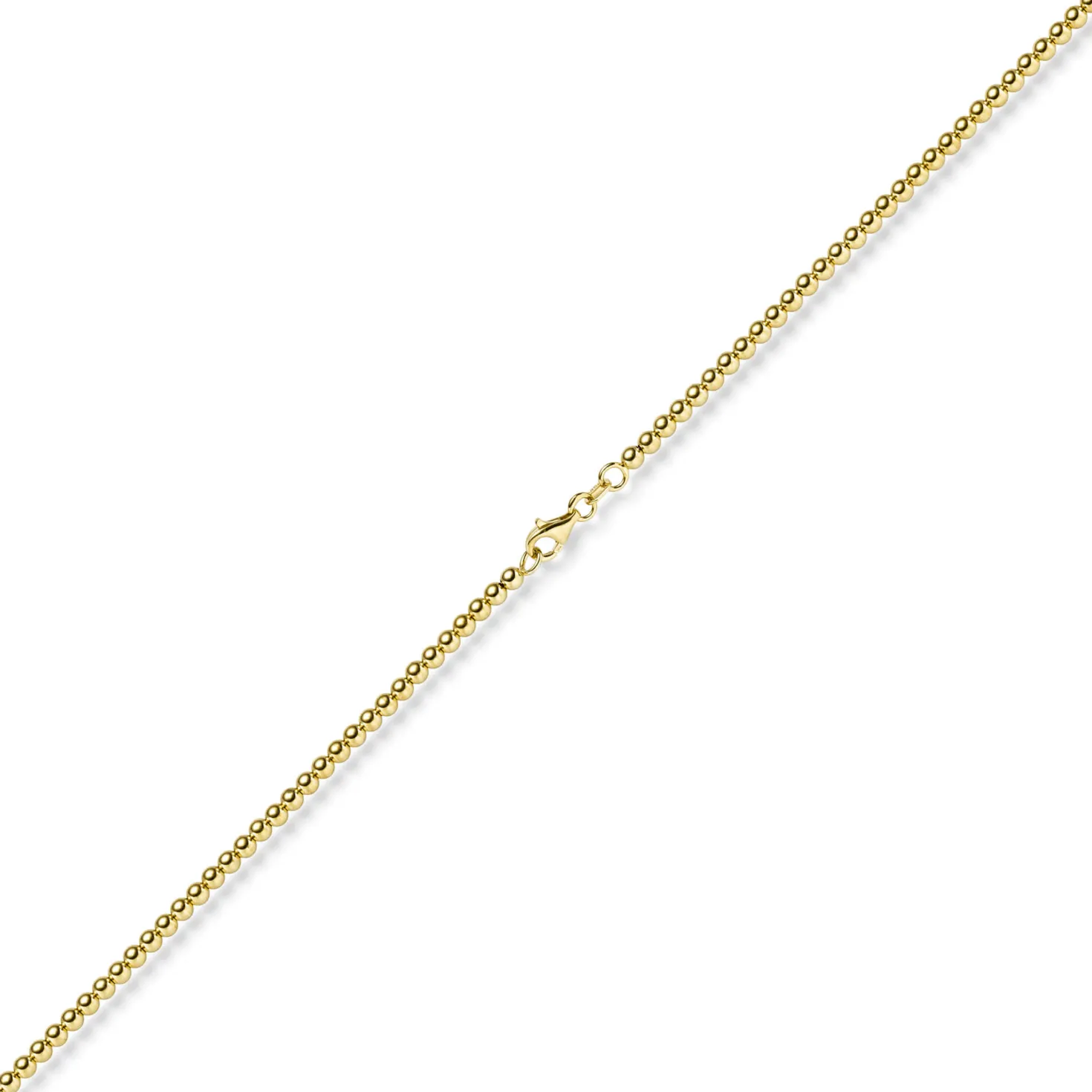 3mm Kugelkette Halskette Collier aus 585 Gold Gelbgold glatt glänzend 45cm