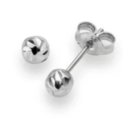 4mm Kugel Ohrstecker Stecker Ohrschmuck 750 Gold Weißgold diamantiert