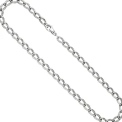 7,3mm Lang-Panzerkette Kette Halskette Silberkette Halsschmuck, 925 Silber, 45cm