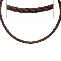 4,1mm Lederkette Kette Halskette Halsschmuck braun 925 Silber 60cm