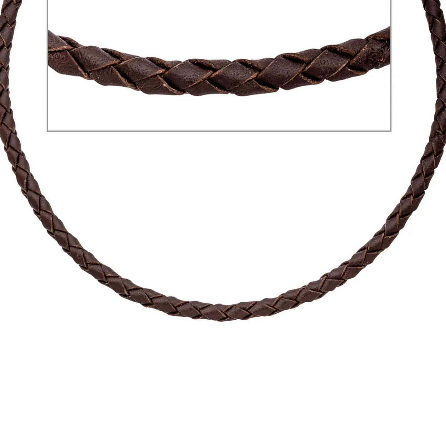 4,1mm Lederkette Kette Halskette Halsschmuck braun 925 Silber 60cm