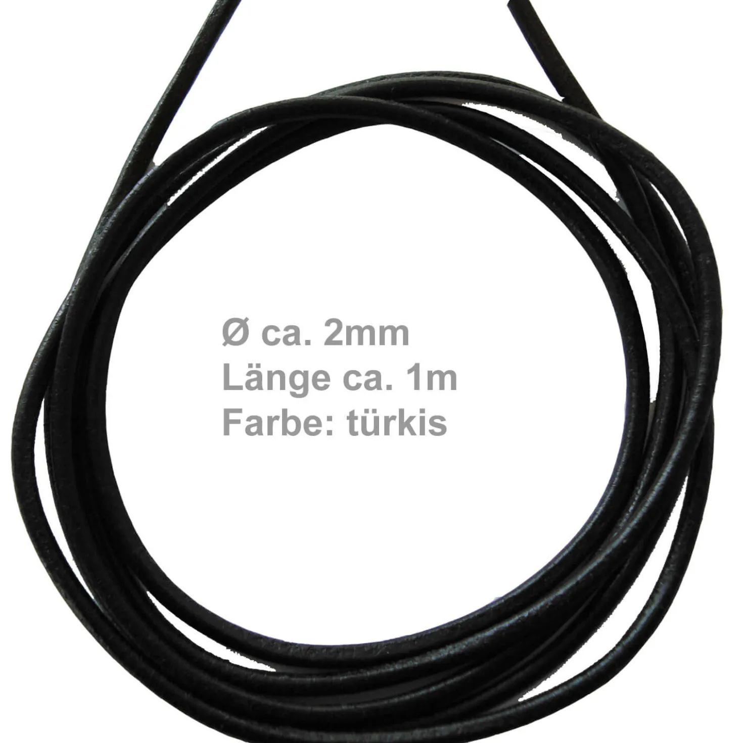 2mm Lederschnur Lederkette aus Leder in türkis-Farbe Lederschmuck, 100cm