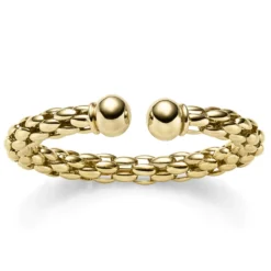 8,5mm Lotus-Armspange offener Armreif aus 585 Gold Gelbgold 58,5x45mm