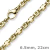 6,5mm Monte Carlo Armband Armkette aus 585 Gold Gelbgold massiv 22cm