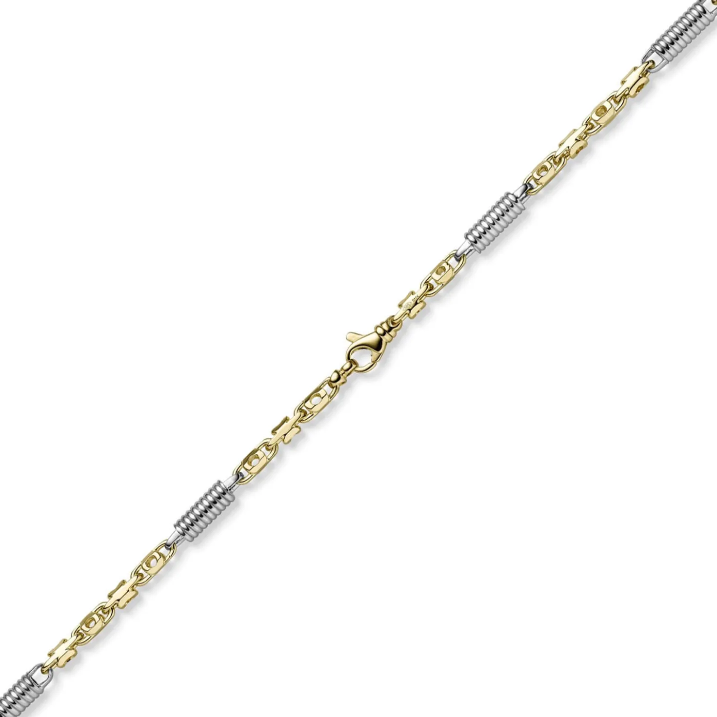 5,5mm Monte Carlo Armband 585 Gold Gelbgold Weißgold massiv bicolor 21cm Herren