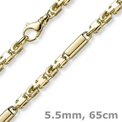 5,5mm Monte Carlo Herren Kette Halsschmuck Halskette aus 585 Gold Gelbgold 65cm