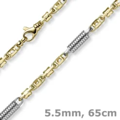 5,5mm Monte Carlo Kette Halskette 585 Gold Gelbgold Weißgold massiv 65cm Herren