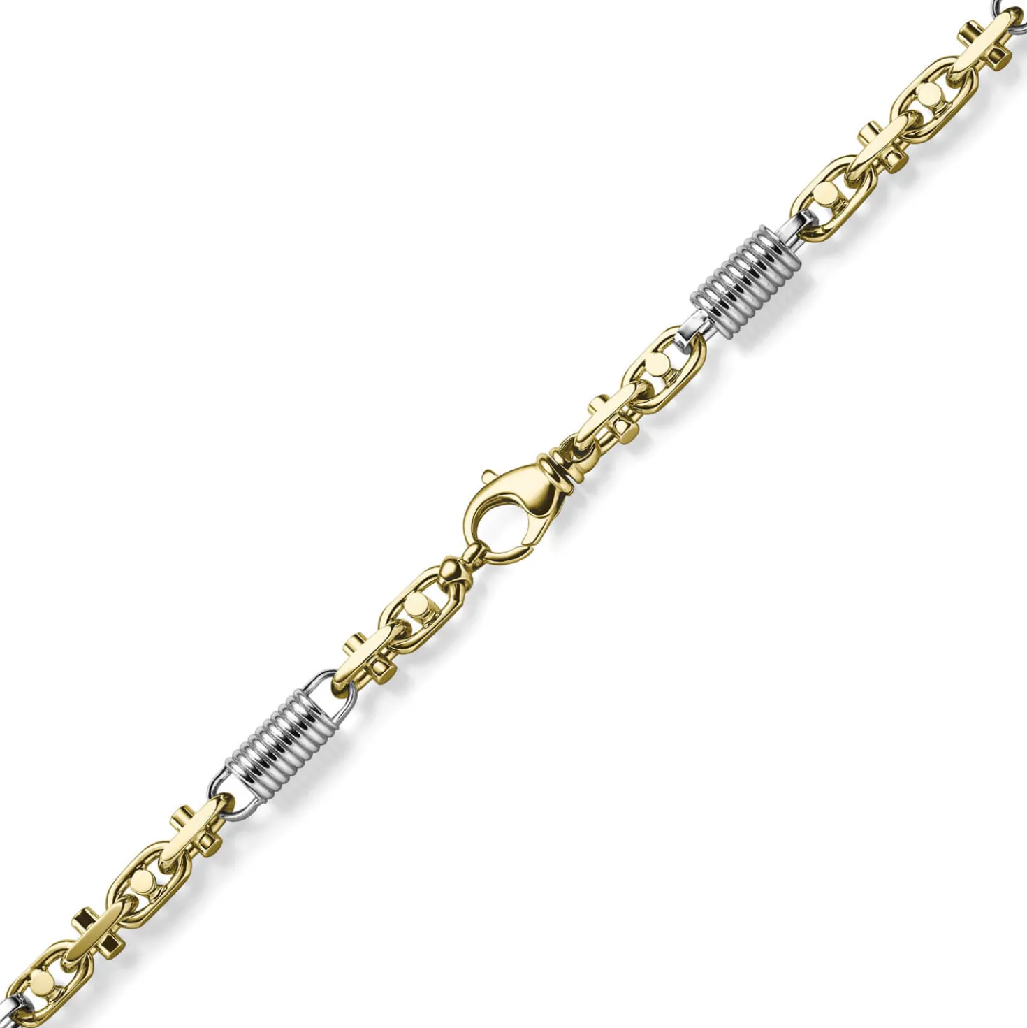 8,5mm Monte Carlo Kette Halskette 750 Gold Gelbgold Weißgold massiv bicolor 70cm