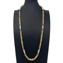 8,5mm Monte Carlo Kette Halskette 585 Gold Gelbgold Weißgold massiv bicolor 70cm
