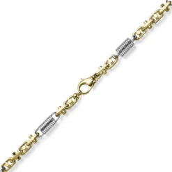 8,5mm Monte Carlo Kette Halskette 750 Gold Gelbgold Weißgold massiv bicolor 50cm