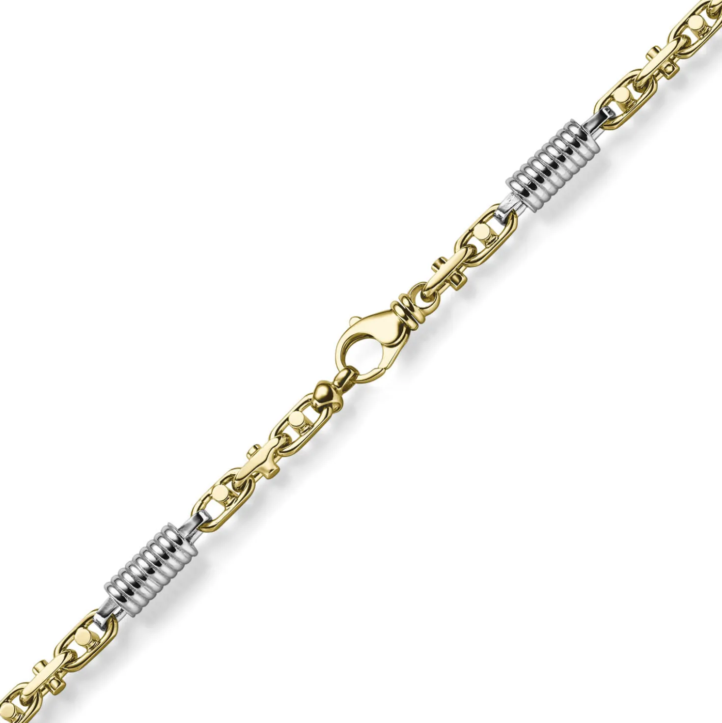 7mm Monte Carlo Kette Halskette 750 Gold Gelbgold Weißgold massiv bicolor 50cm