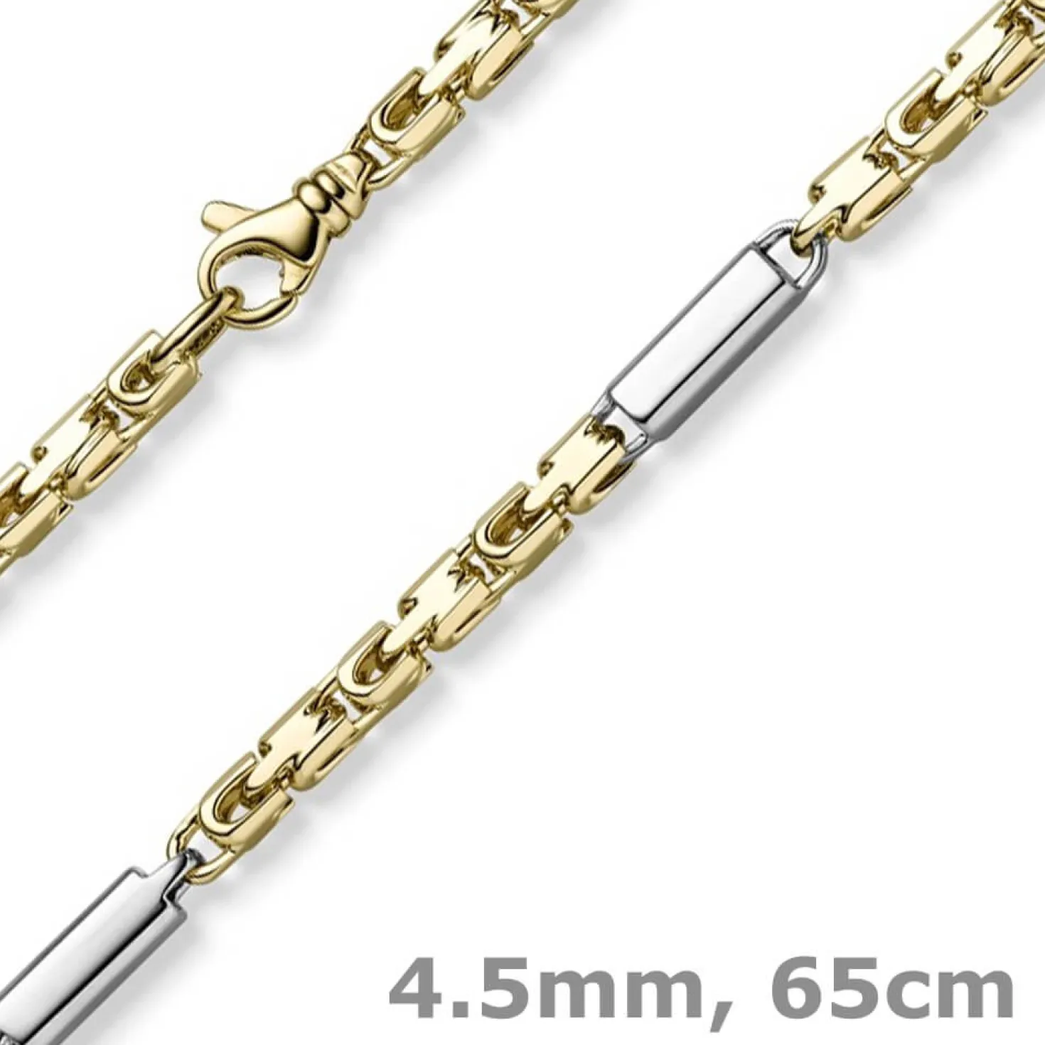 4,5mm Monte Carlo Kette Halskette 585 Gold Gelbgold Weißgold massiv 65cm Herren