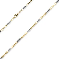 2,5mm Monte Carlo Kette Halskette aus 585 Gold Gelbgold Weißgold massiv 60cm