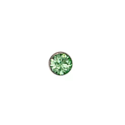2,2mm Nasenpiercing Nasenstecker, Kristall grün, Edelstahl, Damen