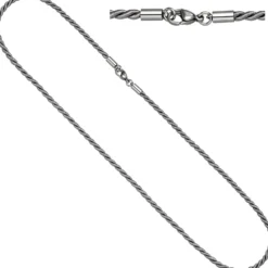 2,9mm Nylonkordel graue Kette aus Edelstahl Halsschmuck, 50cm