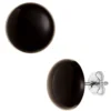 12mm Ohrstecker Ohrringe Ohrschmuck, 925 Silber, Onyx schwarz, rund Damen