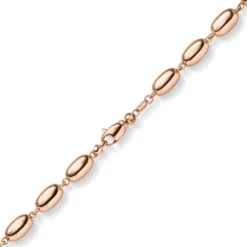 6,5mm Oliven-Kette Halskette Collier aus 585 Gold Rotgold glänzend 45cm