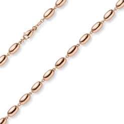 6,5mm Oliven-Kette Halskette Collier aus 585 Gold Rotgold glänzend 50cm
