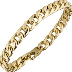 7,7mm Panzerkette Armband Armkette aus 585 Gold Gelbgold 21cm Armschmuck Herren