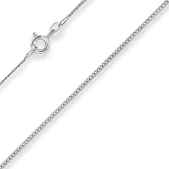 1,4mm Panzerkette Collier Halskette aus 585 Gold Weißgold 45cm mit Zwischenöse